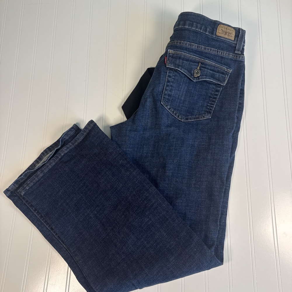 Levi's 512 Perfectly Slimming Bootcut Jeans Women Sz 14M Button Pocket Dark Wash